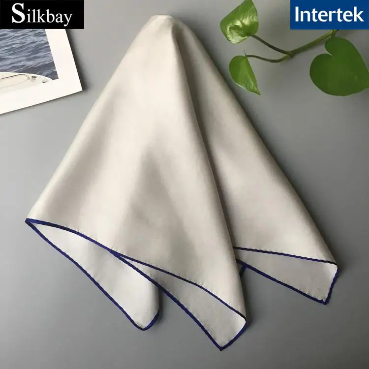 nature white printed 100% silk twill silk scarf