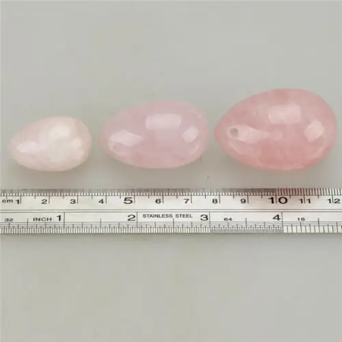 
1Set Natural Rose Quartz Yoni Eggs Jade Yoni Wa Ben Ball and 110mm Massage Stick 