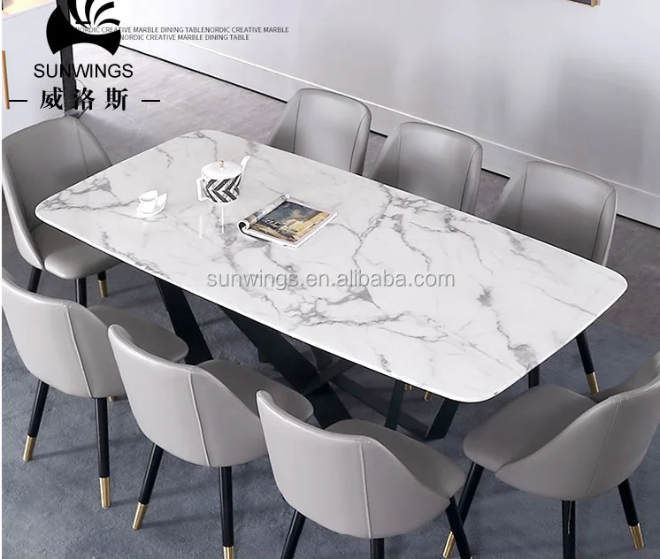 Modern dining room furniture luxury marble dining table set kitchen designs