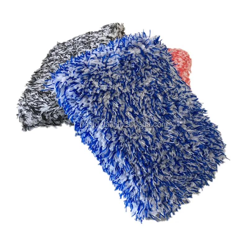 Best Selling Buffing Wheel Cleaning Mixed Color Best Premium Microfiber Car Wash Pad Mitt Sponge for Auto Detailing
