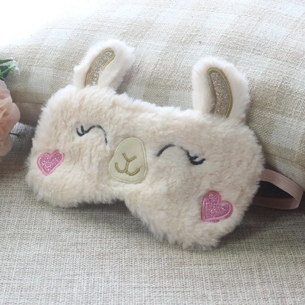 New Soft Cute Rainbow Unicorn Plush Embroidery Sleep Eye Mask for Girl Kids