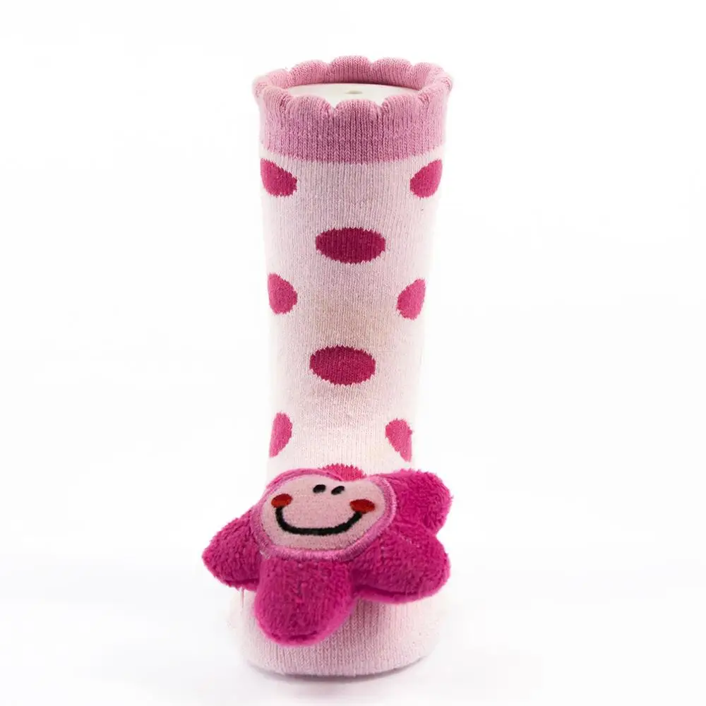 Oem Custom 3d cartoon pattern newborn cotton ankle socks non slip infant rubber sole toddler Socks baby cute kids