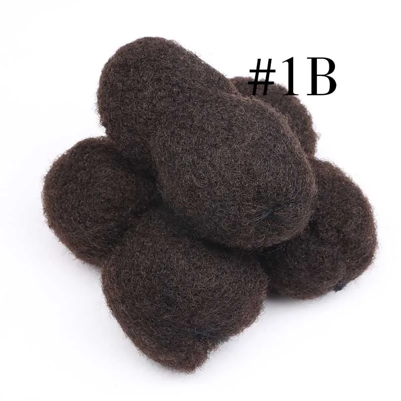 Tight Afro Kinky Hair Bulk Hair 100% Human Hair For DreadLocks Off Black #1B 8 inch