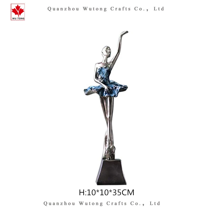 European Retro Resin Ballet Girl Figurine Creative Dancing Lady Sculpture Statue for Home/Office Art Decor