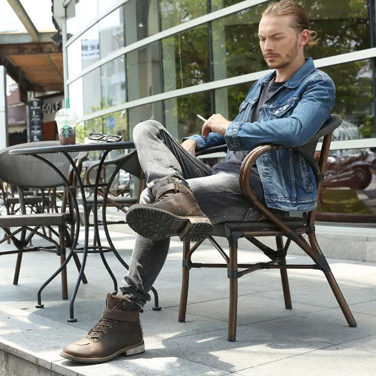 ARCX Motorcycle Ankle Boots Moto Vintage Waterproof Warm Botas Motocross Genuine Leather Outdoors Men Leisure Shoes