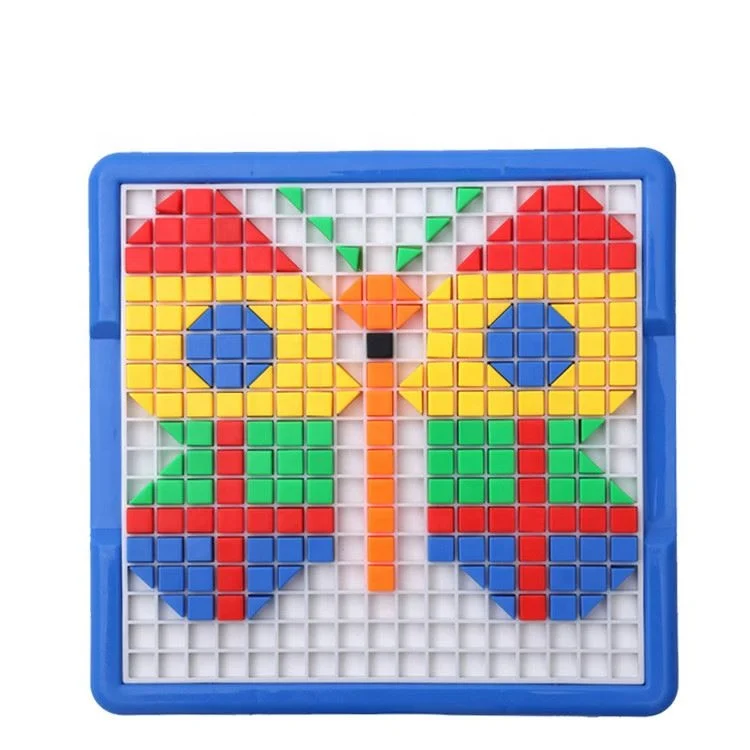 New good quality for children intelligence colorful cube block plastic pegboard jigsaw puzzle toy