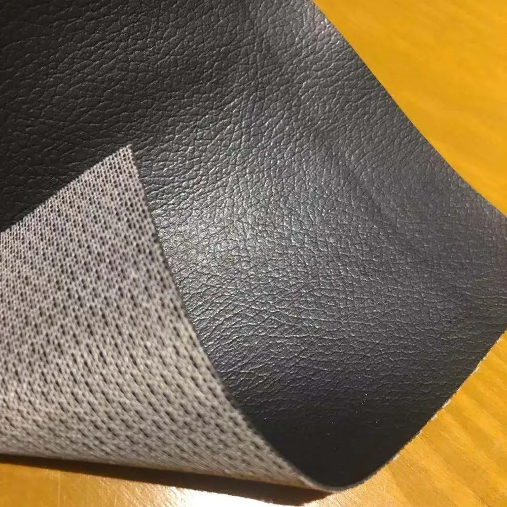 Wholesale All black PVC artificial leather stocklot for car seat