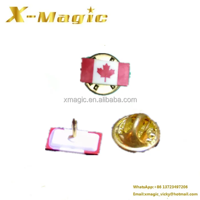 Hot sales Lapel pins of Canada Flag Red and White plastic pin badges