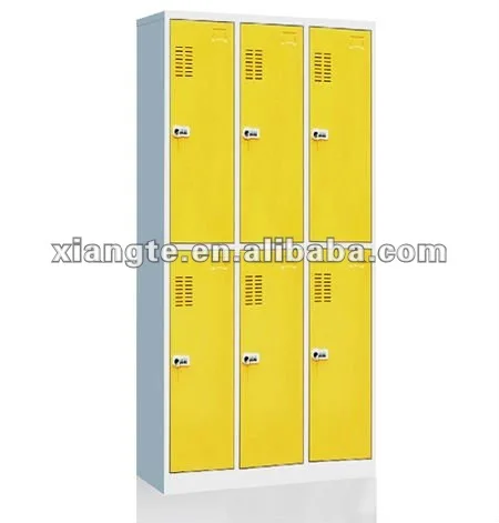 
6 Doors Metal Dressing Room Wardrobe Colorful Gym Cubby Changing Room Lockers 