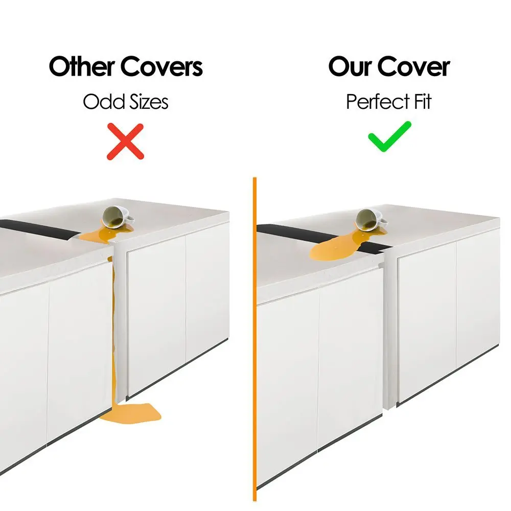 Silicone Kitchen Stove Counter Gap Cover Long & Wide Gap Filler Seals Spills Between Counters