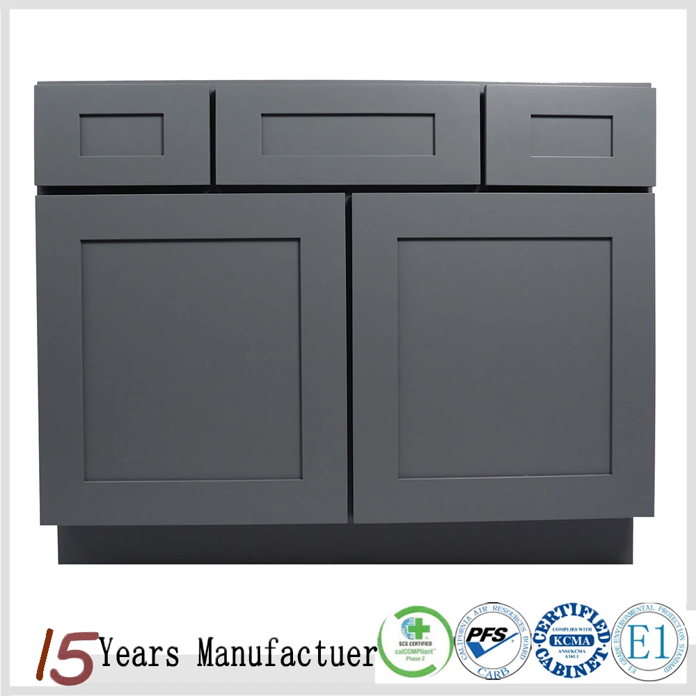 American Flat Pack Shaker Ready Made Solid Wood Bathroom Vanity Cabinet 36 Inch
