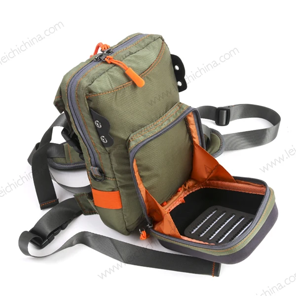 New Type Fishing Chest Pack Safe Guide with Molded Fly Bench