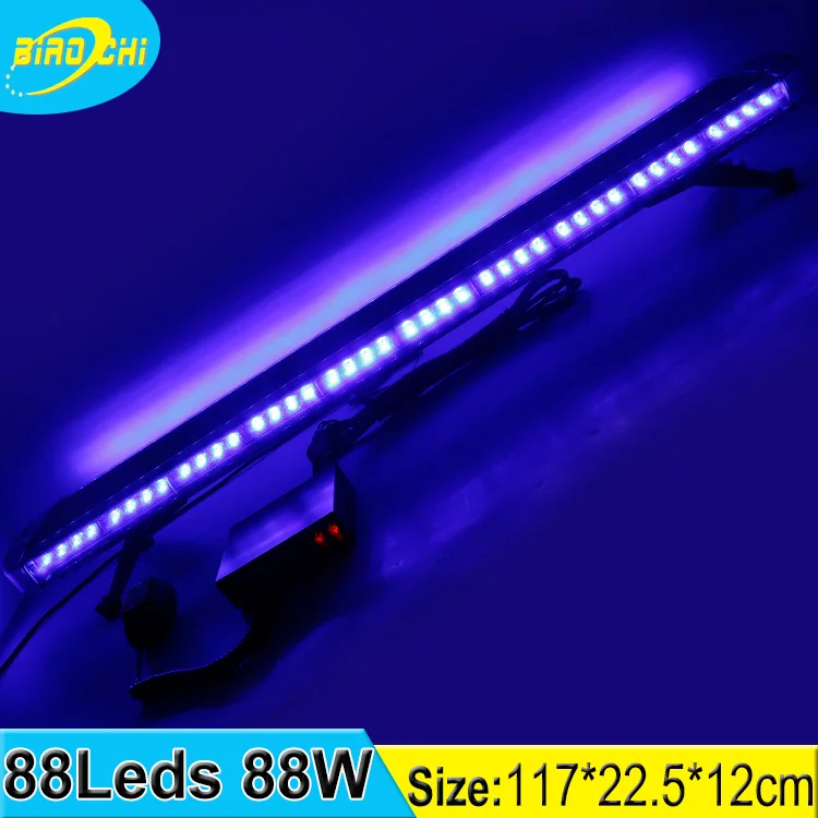 
117CM 88W red blue LED police car rooftop led light bar with 200W siren built in 100W loudspeaker 