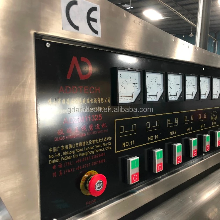 ADZM11325 Glass straight Line edging machine / 11 motors with Stainless steel