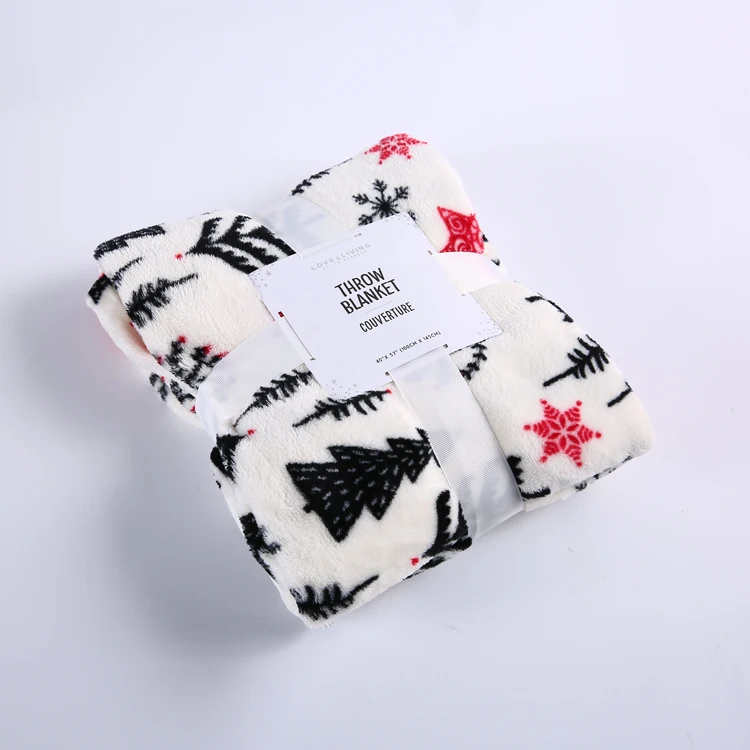 
2019 Newest customization knitted children flannel printed baby christmas tree blanket 