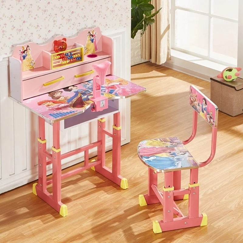 Gas spring lift table sit stand desk adjustable height table children kids study desk