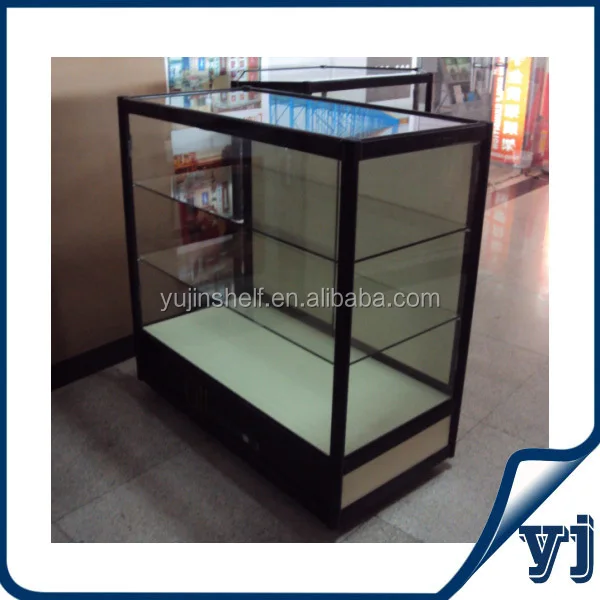 Titanium Alloy Glass showcase Kiosk Design/ Jewelry Kiosk showcase Used in Shopping Malls