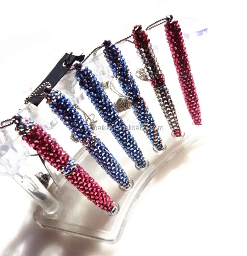 design Rhinestone colorful metal ball pen triangle metal ball pen metal detectable pens
