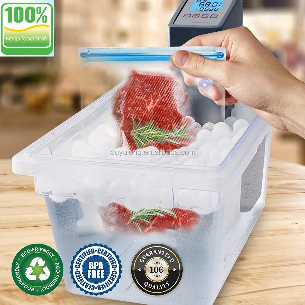 Sous Vide Bags Reusable Food Vacuum Sealed Bags with Hand Pump Vacuum Sealer Practical for Food Storage with BPA Free Food Saver
