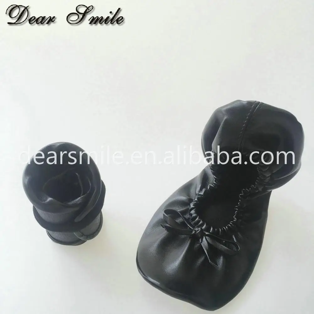 2025 New nice fancy black flat slippers ladies folding ballerina shoes for after party use for guest