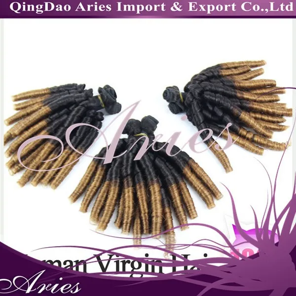 Top 100%high quality cheapest super soft super sexy beautiful Aunty hair ombre two tone color 1b 613 human hair weft