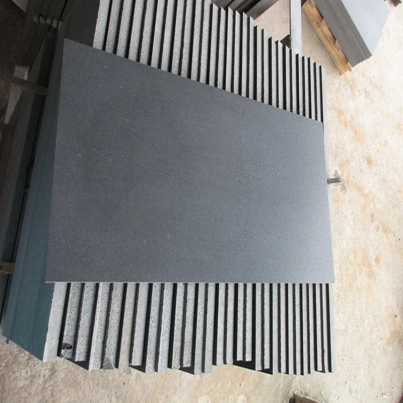 Honed Hainan Black Basalt Tile Black Lava Stone Tile For Sale