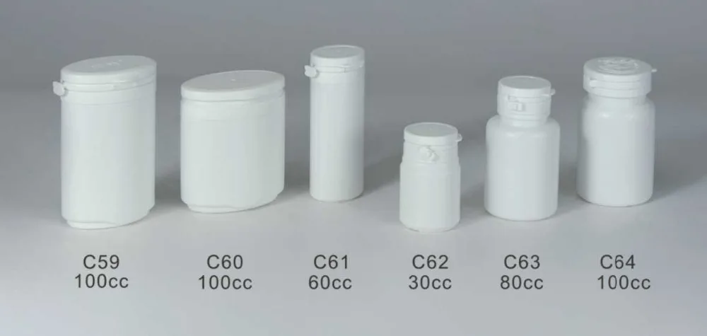 
100ml oval shaped HDPE plastic capsule bottle flip top cap 