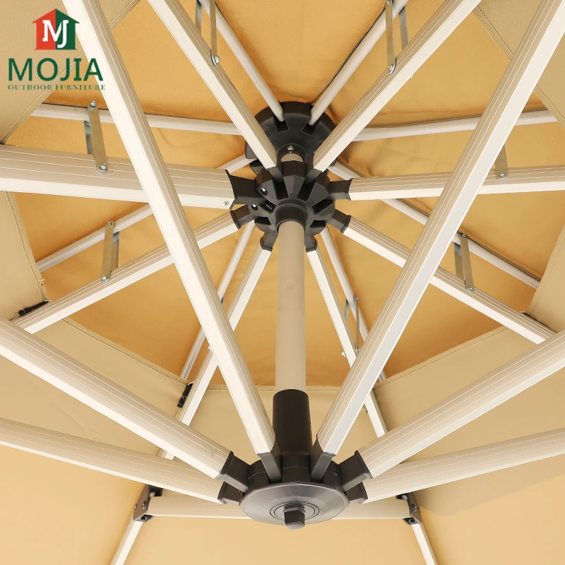 Parasol 3.5m Double Canopy Waterproof 10 Feet Offset Cantilever Patio Umbrella Square Aluminum Frame Outdoor Hanging Umbrella