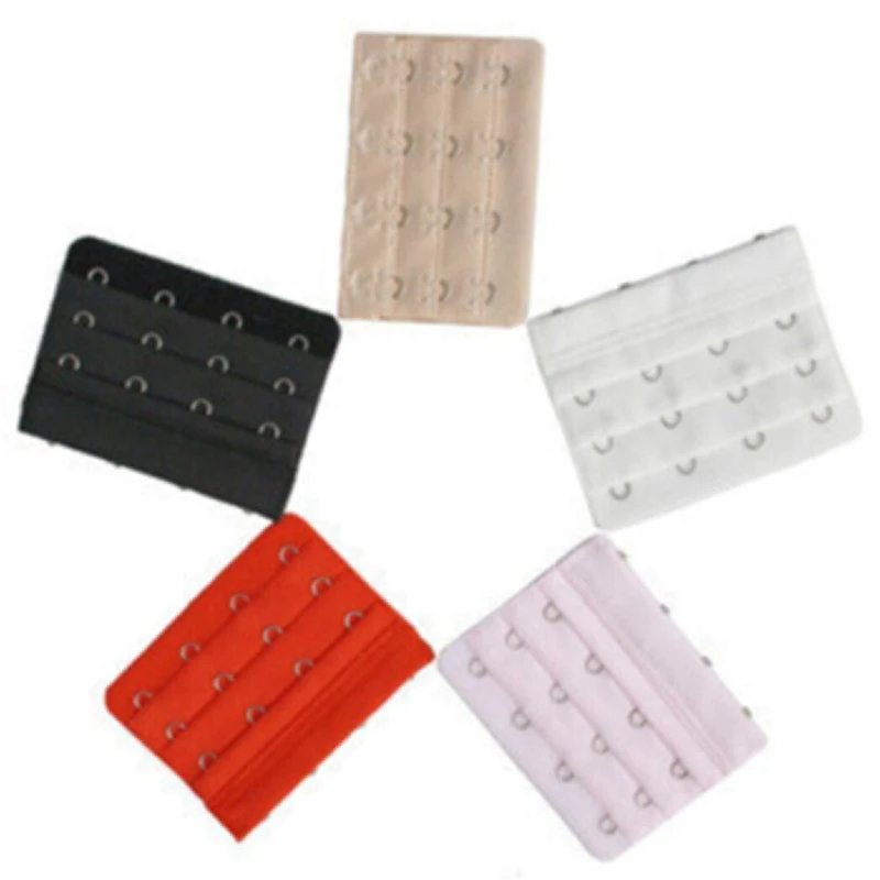Bra Extenders Extension Elastic 2 / 3 Hooks Clip On Strap Black White Nude Beige Underwear Accessories