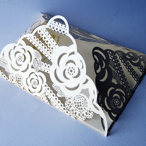 
Cheap envelope style laser cut wedding invitations 