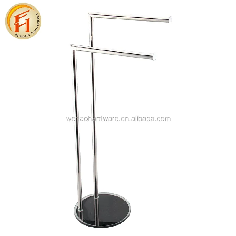 Hotel accessories free standing adjustable towel rack floor bathroom tube rack
