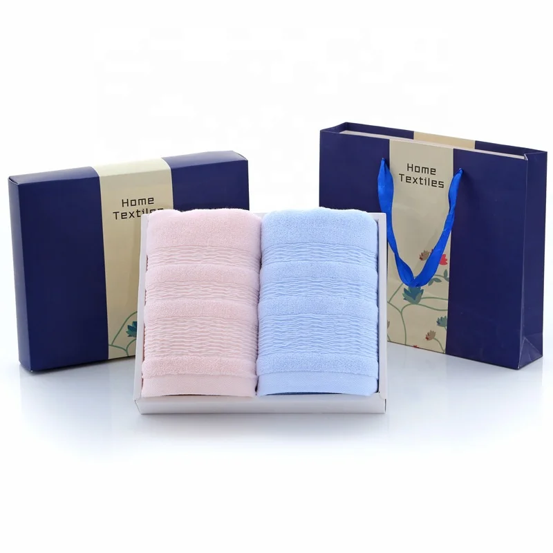 
wholesale OEM anti-pilling 100 cotton boxed bath towels gift sets pakistan cheap adult use 2pk party wedding favors 