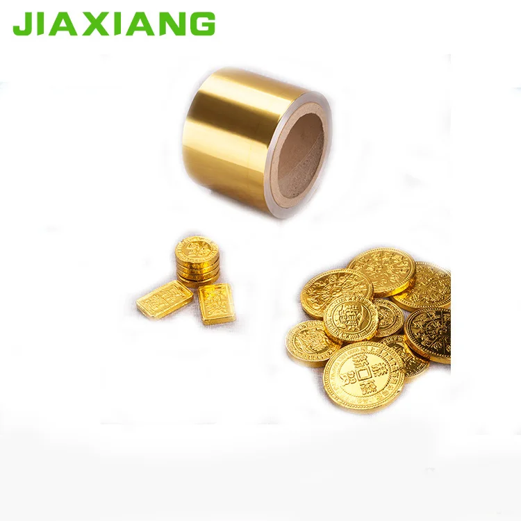 gold aluminum foil for coin chocolate wrapper