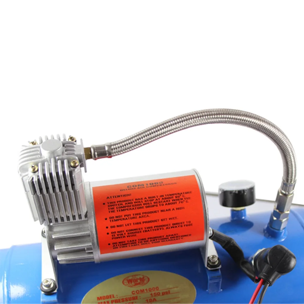 150PSI DC 12V AIR COMPRESSOR WITH 6 LITER TANK FOR TRAIN HORNS MOTORHOME TIRES