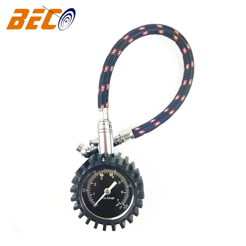 Beco 100psi dial air pressure gauge with bleed valve tire pressure monitoring tool direct factory customized