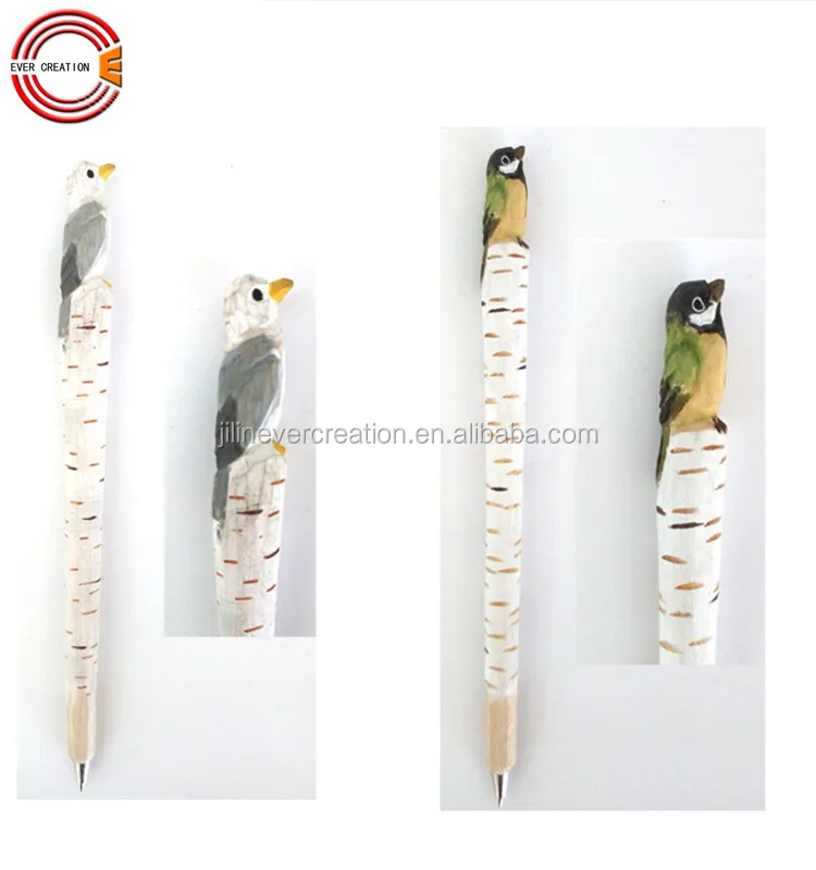 promotional hand carved wooden pen