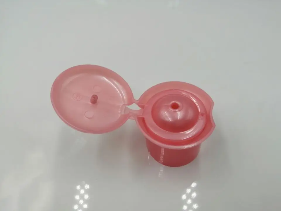 28/415 plastic pink mushroom flip top cap for bottles lids caps customized factory wholesale caps supplier