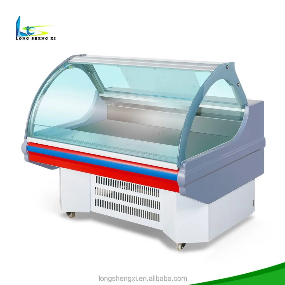 Suppliers Fan Cooling Whole Chicken Frozen Fresh Meat Display Chiller Supermarket Display Chiller