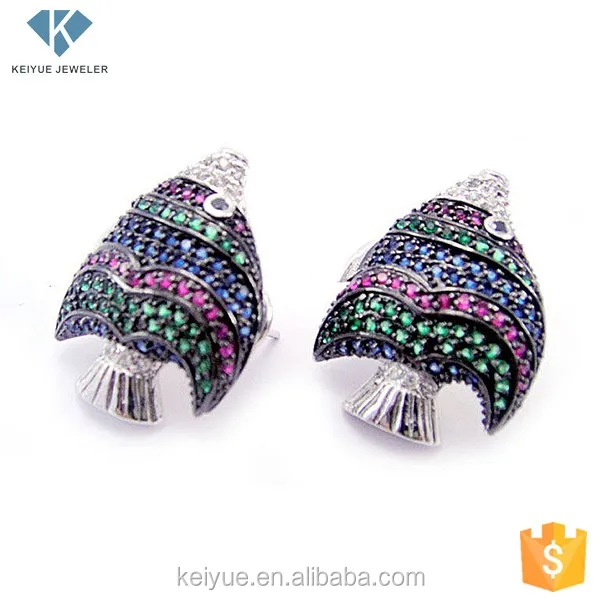 Черный позолоченный рыба дамы серьги конструкций фотографии жарко alibaba express