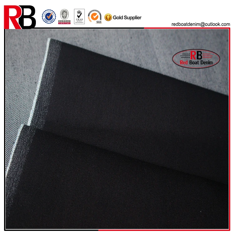 Bule color water washed denim fabric textile with coated