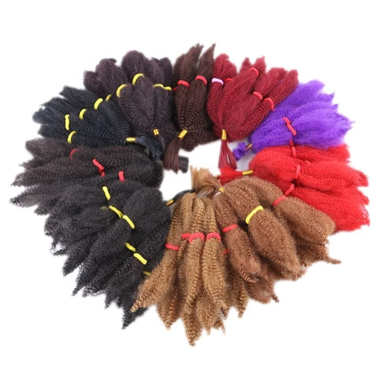 10inch 10 Colors 50g/pc Afro Kinky Curly Synthetic Bulk Braiding Hair Marley Braids