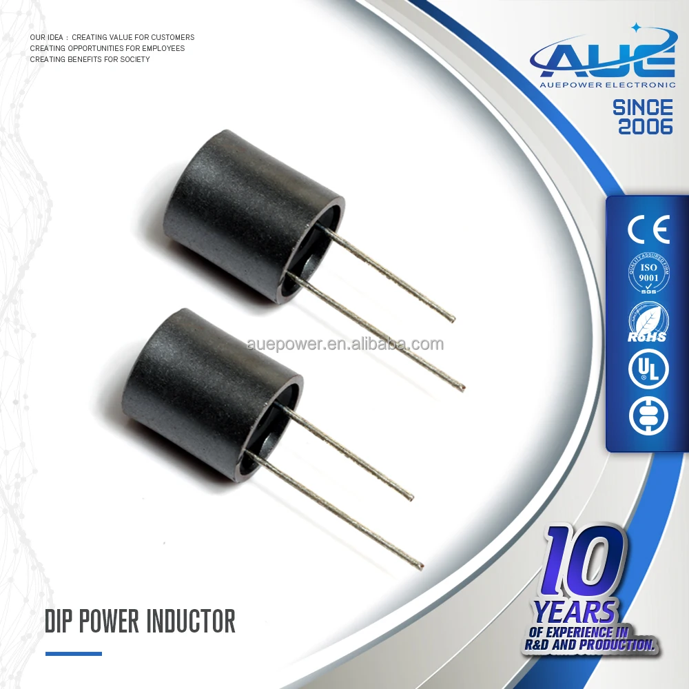 Dip-Гора 100мкгн Индуктивность 11.5 мм х 10.5 мм Радиальная Этилированного Индукторы Мощности