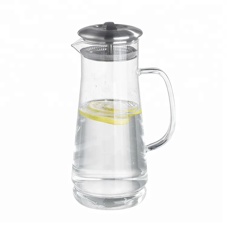 
Factory Promotion Food Grade High Borosilicate Glass fruit infuser pitcher 1300ml 