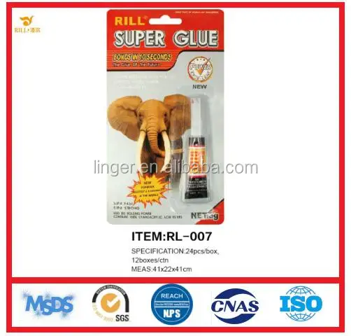 RILL brand one tube in blister 502 instant super glue elephant  fast dry 502glue  cyanoacrylate adhesive