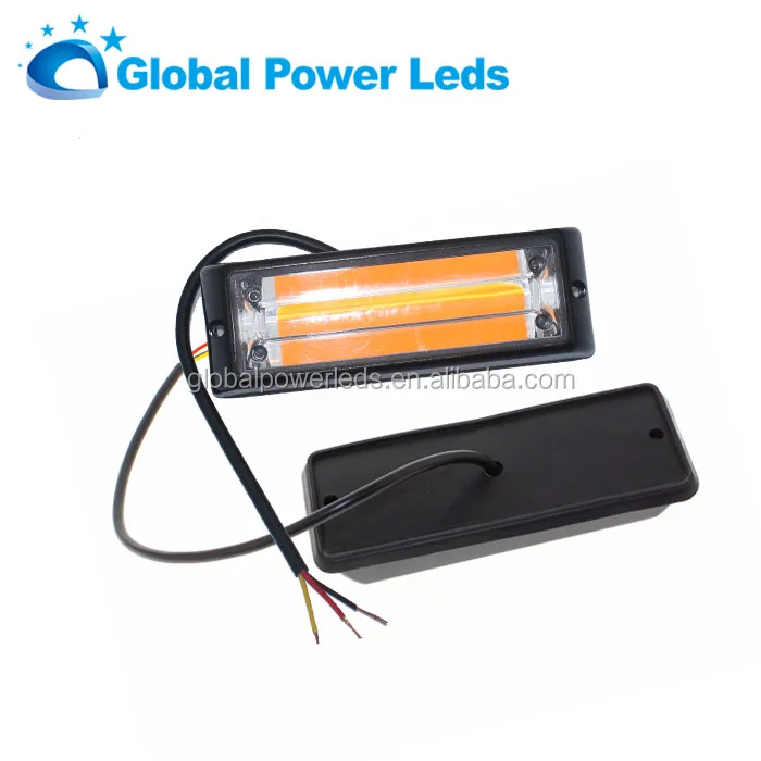 12v 24v amber yellow beacon light COB  flashing warning light for Fuel tank car 18w mini strobe truck side light from factory