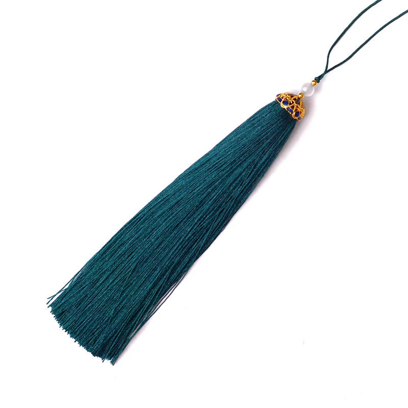 LONGJIE Tassel supplier hand-woven 140mm Nylon Tassel used for decorative clothing leather bags hang tassel curtain hanging Tass