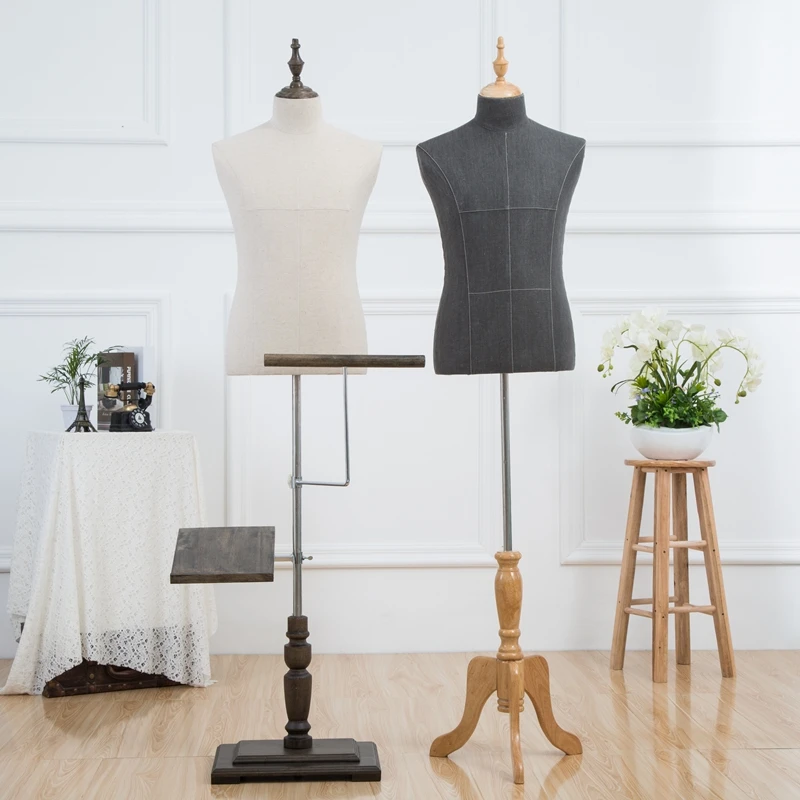 Hot Sale  Upper Body Dress Form Mannequin Male Fabric Wrapped Mannequin for Business Suit Display