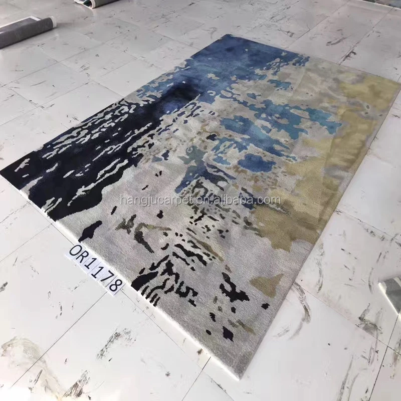 
Custom Public Luxury Hand Tufted Bamboo Silk Carpet 