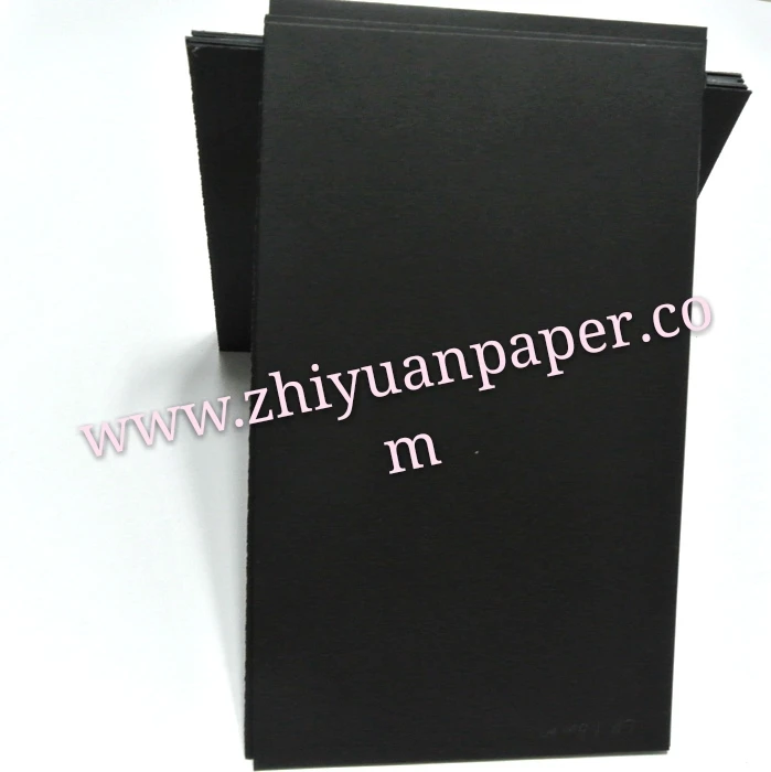 Black cardboard in sheets for jewelry box Black core board high stiffness black boxboard