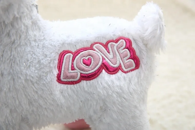 Realistic Stuffed Plush Toy Deer White Love shaped